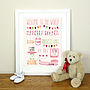 Baby Birth Print Personalised Made In The UK, thumbnail 4 of 4
