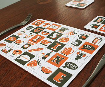 Download French Cuisine Typographic Placemat By Susan Taylor | notonthehighstreet.com