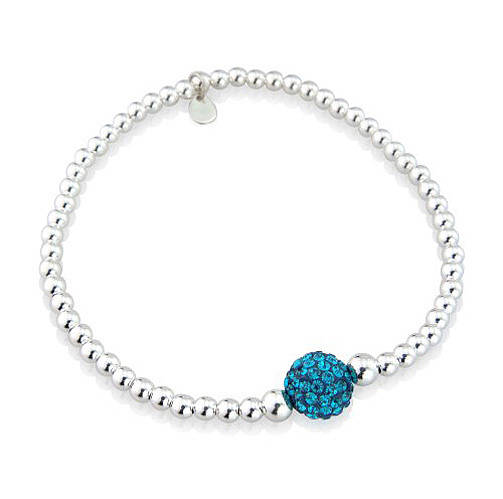 Sterling Silver Crystal Ball Bracelet By Lovethelinks