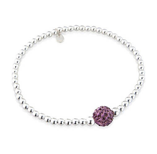 Sterling Silver Crystal Ball Bracelet By Lovethelinks