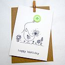 'happy birthday' bird button box card by the hummingbird card company ...