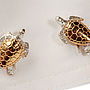 Turtle Cufflinks In Silver And Gold, thumbnail 2 of 2