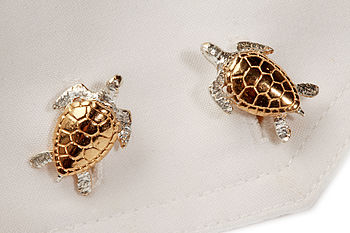 Turtle Cufflinks In Silver And Gold, 2 of 2