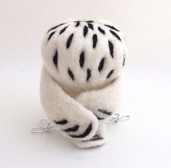 Needle Felted Snowy Owl Ornament, 5 of 10