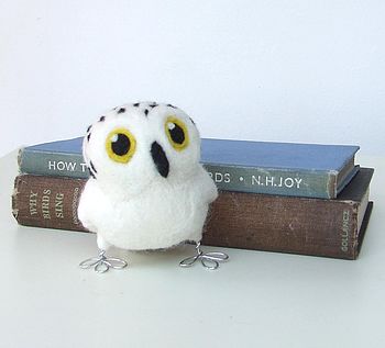 Needle Felted Snowy Owl Ornament, 6 of 10