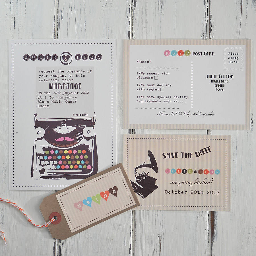 Vintage Typewriter Wedding Invitation By Papergrace Vintage Typewriter Wedding Invitation