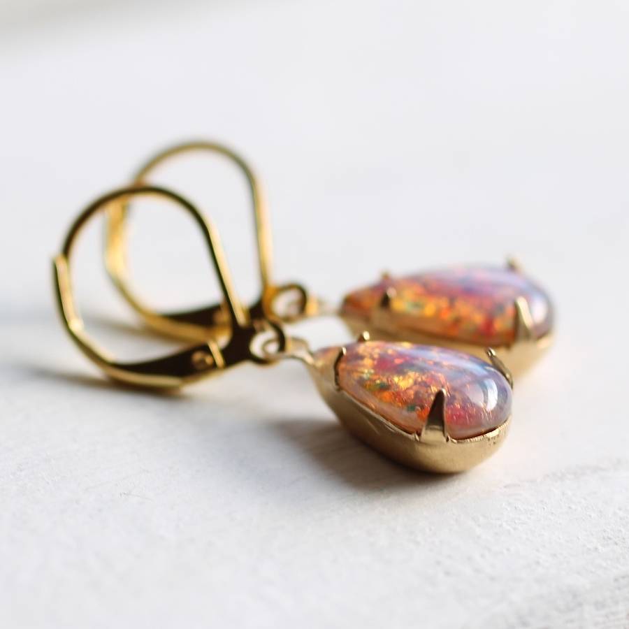 pink opal earrings by silk purse, sow's ear | notonthehighstreet.com