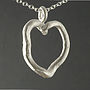 Silver Rose Root Heart Pendant With Diamond, thumbnail 1 of 2