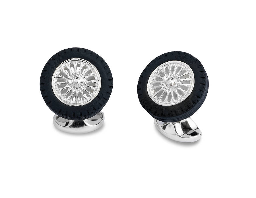 Silver And Rubber Wheel Cufflinks By Memento Exclusives ...