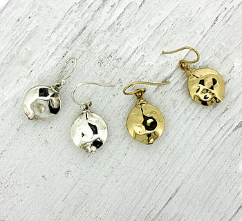 Silver Or Gold Vermeil Distressed Earrings, 4 of 5