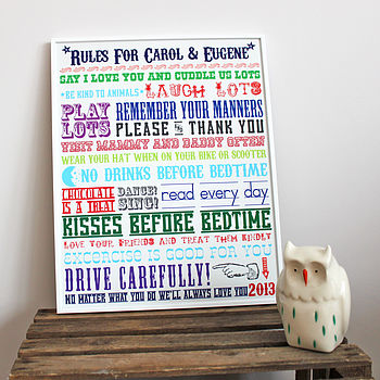 Personalised Family House Rules Print, 5 of 12