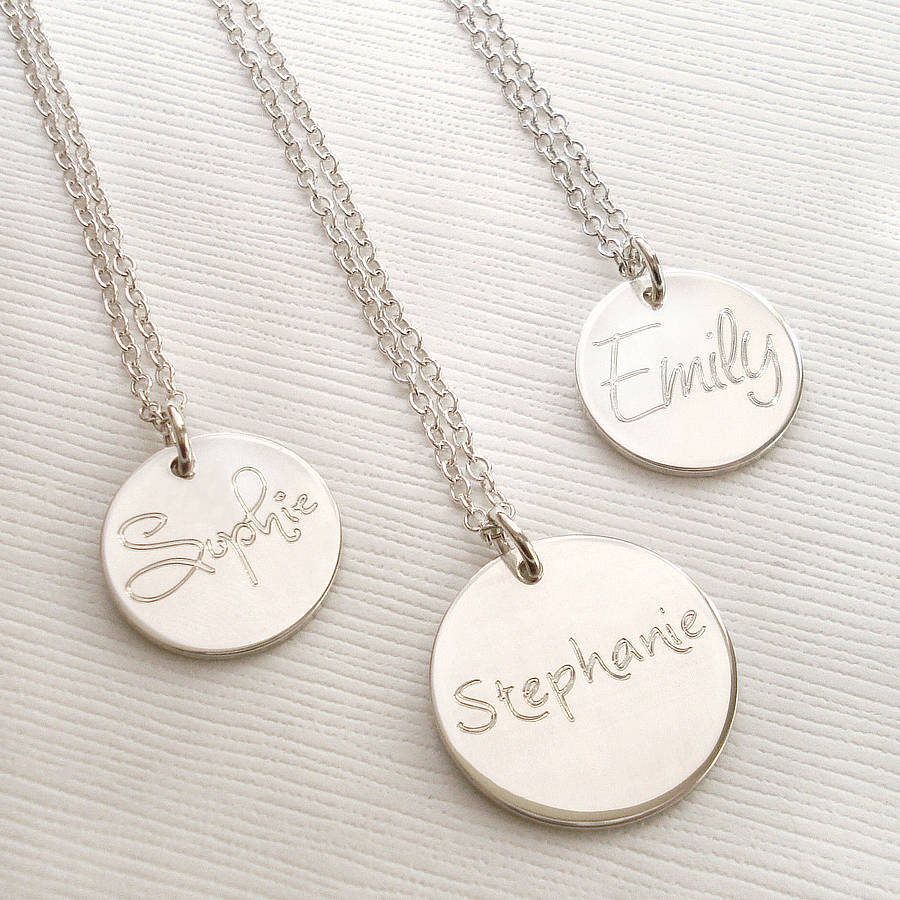 personalised engraved name necklace by mia belle