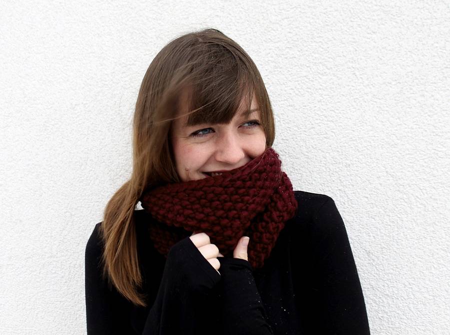 hand knitted chunky snood scarf by jessica joy | notonthehighstreet.com