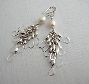 Long Pearl Little Wing Earrings, 6 of 8