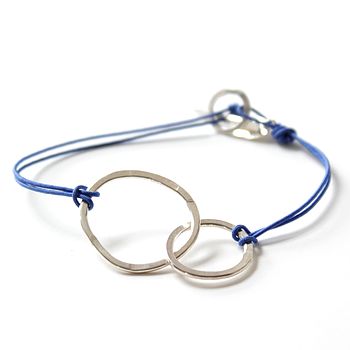 Silver And Cord Double Loop Bracelet, 4 of 5