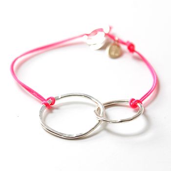 Silver And Cord Double Loop Bracelet By Little Object