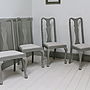 Set Of Four Painted High Back Dining Chairs By Distressed but not ...