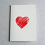Love Heart Screen Printed Card, thumbnail 1 of 6