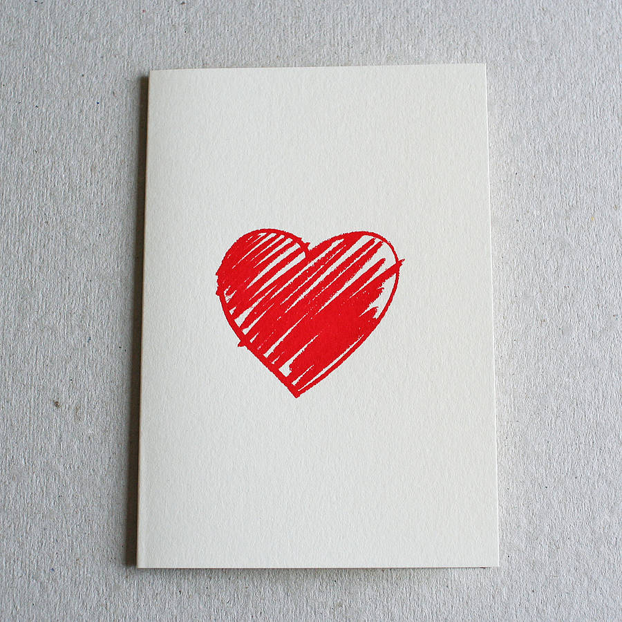 Love Heart Screen Printed Card, 1 of 6