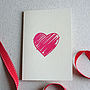 Love Heart Screen Printed Card, thumbnail 2 of 6