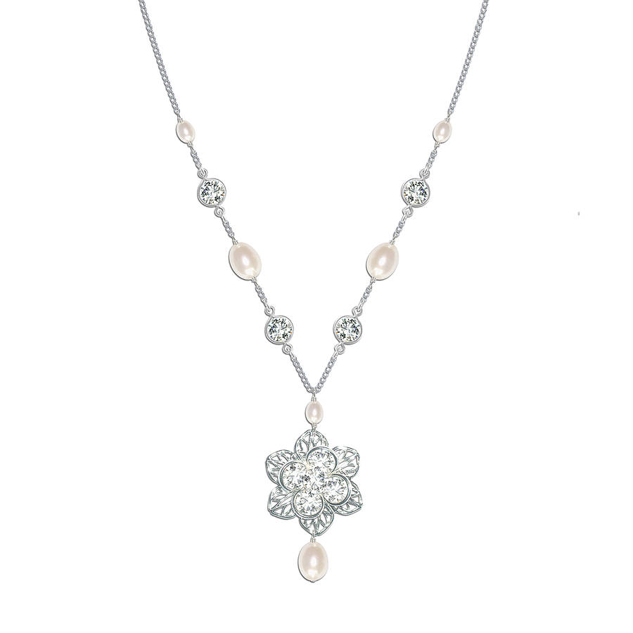 Viola Pearl And Crystal Necklace By Chez Bec | notonthehighstreet.com