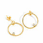 Gold Hoop Diamond Earrings, thumbnail 1 of 3