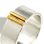 Silver And Gold Double Bar Wide Band Ring, thumbnail 2 of 3