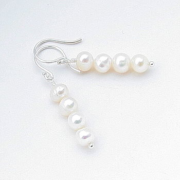 Stacked Freshwater Pearl Earrings, 2 of 10