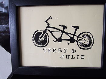 Personalised Tandem Bike Handmade Print, 2 of 7