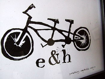 Personalised Tandem Bike Handmade Print, 7 of 7