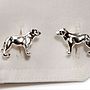 Labrador Cufflinks In 18ct Gold On Silver, thumbnail 3 of 4