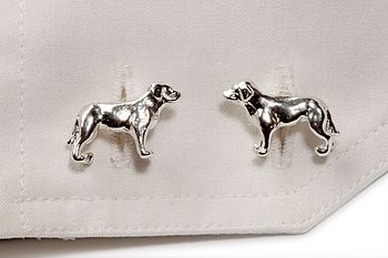 Labrador Cufflinks In 18ct Gold On Silver, 3 of 4