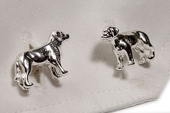 Labrador Cufflinks In 18ct Gold On Silver, 4 of 4