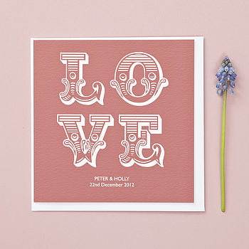 'Love' Personalised Wedding/Anniversary Print, 2 of 6