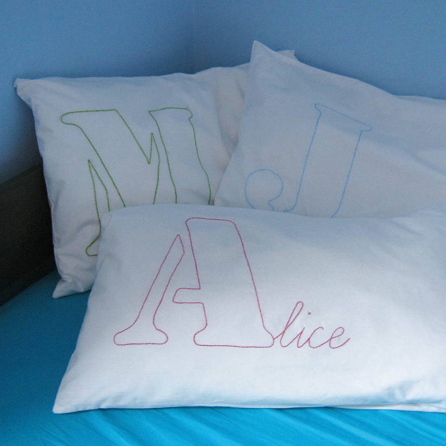 personalised hand stitched pillowcase by b line bespoke