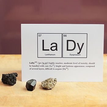 Lady Or Lover Valentines Periodic Table Card, 3 of 4