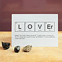 Lady Or Lover Valentines Periodic Table Card, thumbnail 4 of 4
