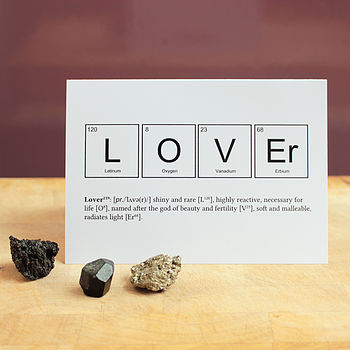 Lady Or Lover Valentines Periodic Table Card, 4 of 4