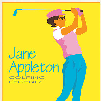 Personalised Vintage Style Ladies Golf Print, 2 of 3