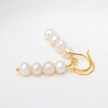 Stacked Freshwater Pearl Earrings, 6 of 10