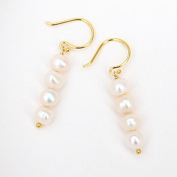 Stacked Freshwater Pearl Earrings, 8 of 10