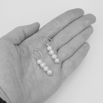 Stacked Freshwater Pearl Earrings, 5 of 10