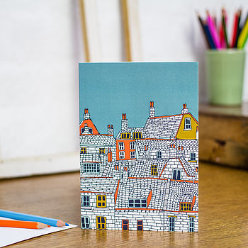 Over The Rooftops Blank Greetings Card, 2 of 3