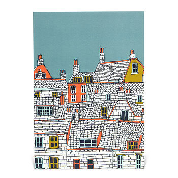 Over The Rooftops Blank Greetings Card, 3 of 3