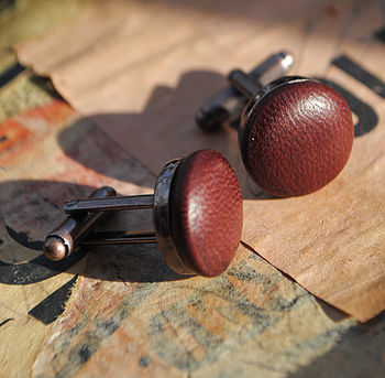 Vintage Style Leather Cufflinks, 4 of 12
