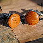 Textured Leather Cufflinks, thumbnail 3 of 9