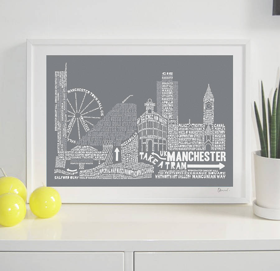 Manchester Skyline Typography Print, 1 of 8