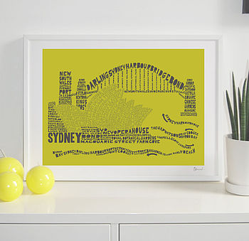 Sydney Skyline Typography Print, 3 of 8