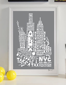 New York Skyline Typography Print, 5 of 8