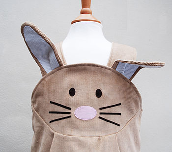 Easter Bunny Rabbit Girls Pinafore Dress, 4 of 11